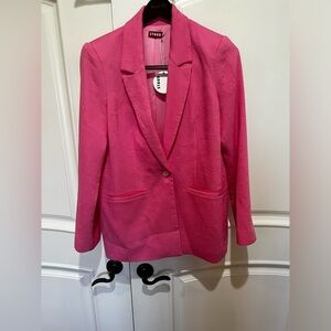 NWT- STAUD PINK Madden Plissé Blazer Size 12